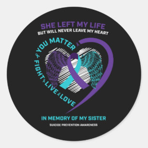 Sticker Rond Femmes Hommes Enfants En Mémoire Soeur Prévention
