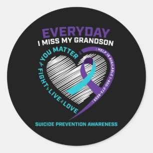 Sticker Rond Femmes Hommes Vous Comptez Prévention Grand-Fils S