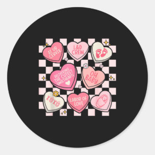 Sticker Rond Femmes Infirmière en salle d'accouchement Cœurs Bo