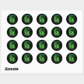 Sticker Rond Femmes Je Porte Du Vert Pour Sensibiliser À La San (Feuille)