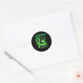 Sticker Rond Femmes Je Porte Du Vert Pour Sensibiliser À La San (Enveloppe)