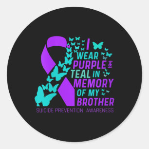 Sticker Rond Femmes Je Porte Du Violet Et Turquoise Pour Mon Fr