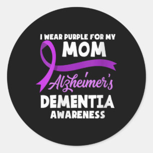 Sticker Rond Femmes Je Porte Du Violet Pour Ma Mère Heimers Dém