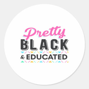 Sticker Rond Femmes Jolie Noir Et Éduqué Mois De L'histoire Des