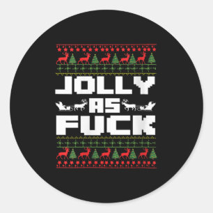 Sticker Rond Femmes joyeuses comme pour Noël drôle dévergondé j