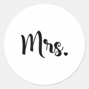 Sticker Rond Femmes Mme Fiançailles Mariage Fête des mariées Ma