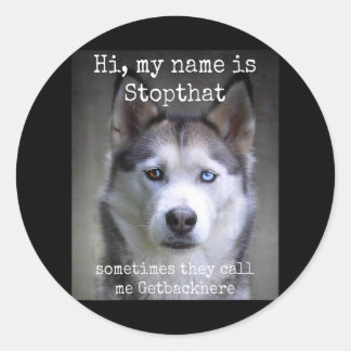 Sticker Rond Femmes Mon Nom Est Stopthat Funny Hyper Sibérien