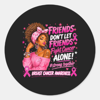 Sticker Rond Femmes noires africaines rose sensibilisation au c