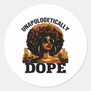 Sticker Rond Femmes noires Drogue sans apologisme JunetDix Noir