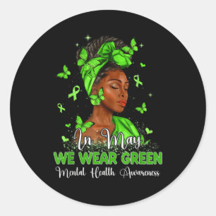 Sticker Rond Femmes Noires En Mai Nous Portons La Santé Mentale