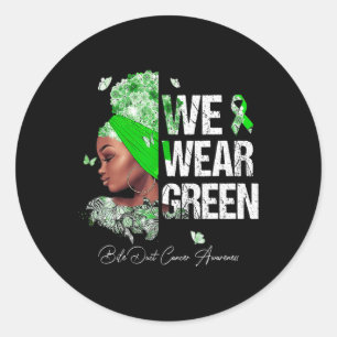 Sticker Rond Femmes noires Nous portons Bile Verte Cancer de la