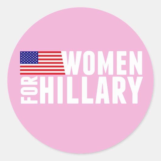 Sticker Rond Femmes pour Hillary Pink (Devant)