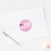 Sticker Rond Femmes pour Hillary Pink (Enveloppe)