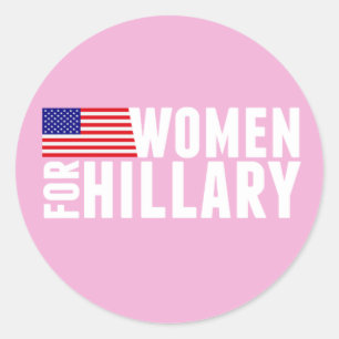 Sticker Rond Femmes pour Hillary Pink