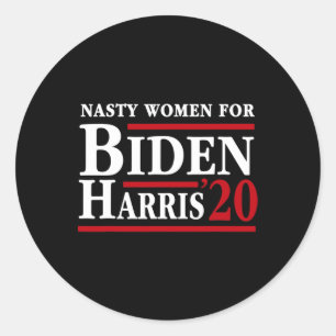 Sticker Rond Femmes pour Joe Biden Kamala Harris 2020 Anti Trum