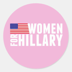 Sticker Rond Femmes pour le rose de Hillary