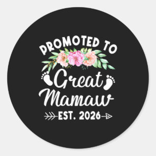 Sticker Rond Femmes promues grande mamaw est 2026 fêtes des mèr