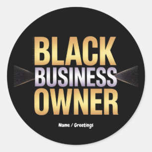 Sticker Rond Femmes propriétaires d'entreprise noire autonomisé