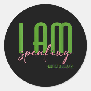 Sticker Rond Femmes que je parle Kamala Harris