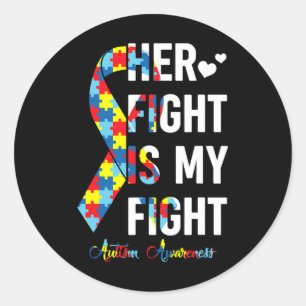 Sticker Rond Femmes Son combat est mon combat Sensibilisation s