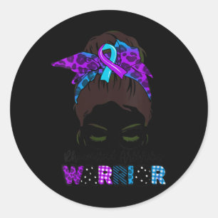 Sticker Rond Femmes Tu Messy Bun Rubbon Rheumatoid Arthrite Aw