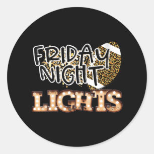 Sticker Rond FEMMES Vendredi Night Lights Retro Football Bulb C