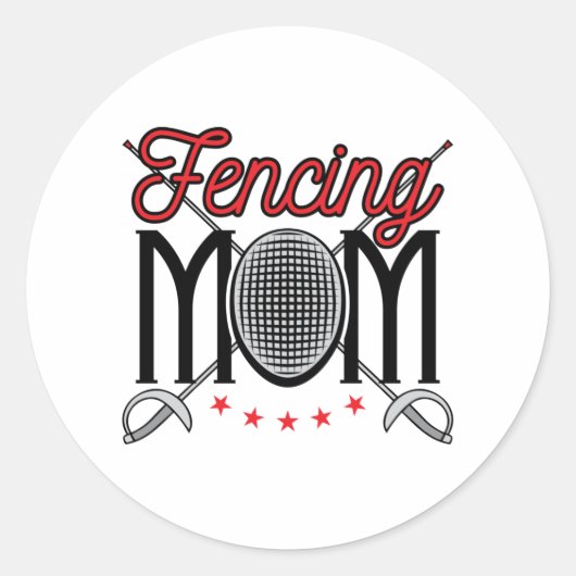 Sticker Rond Fencing Maman Mère de Fencer (Devant)