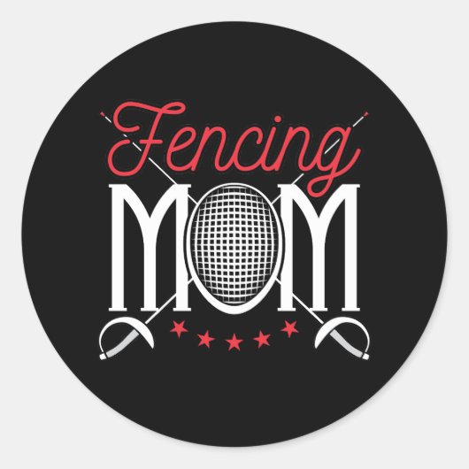 Sticker Rond Fencing Maman Mère de Fencer (Devant)
