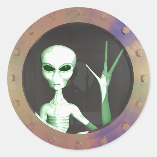 Sticker Rond fenêtre Alien (Devant)