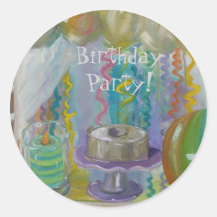 Sticker Rond Fenêtre d'anniversaire de Carmel