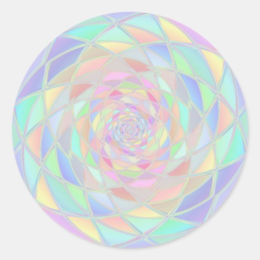 Sticker Rond Fenêtre en verre rose pastel (Devant)