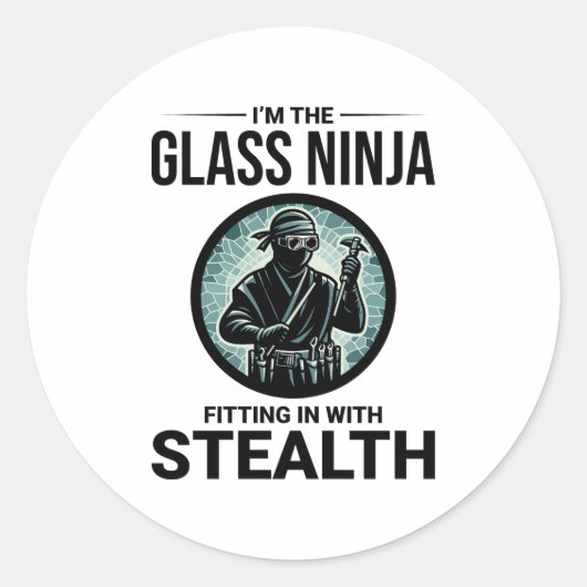 Sticker Rond Fenêtre plus brillante Verre Fitting Fitter Ninja (Devant)