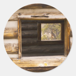 Sticker Rond Fenêtre Via et via le Cabine