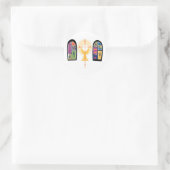 Sticker Rond Fenêtres en verre tendu avec Chalice et Croix (Sac)