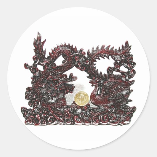 Sticker Rond Feng Shui Dragon & Phoenix (Devant)