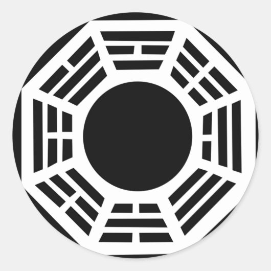 Sticker Rond Feng shui protection, miroir baguia, tai chi, éner (Devant)