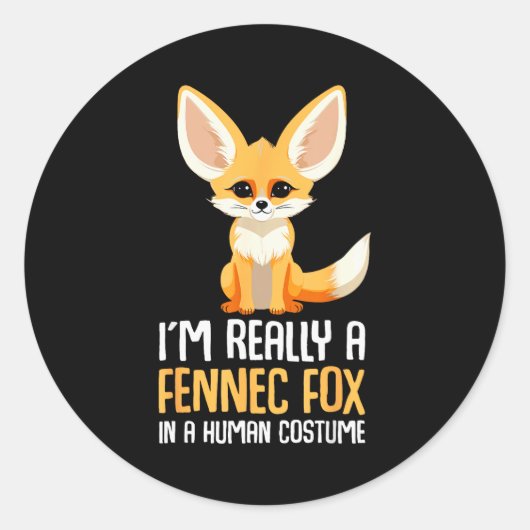Sticker Rond Fennec Fox Costume Girls Fox (Devant)