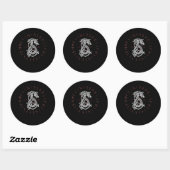 Sticker Rond Fenrir Wolf d'Odin Celtic Norse Runes Distressed (Feuille)