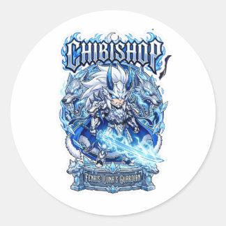 Sticker Rond Fenris le gardien de la lune