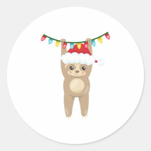 Sticker Rond Fente de Noël suspendue aux lumières de Noël