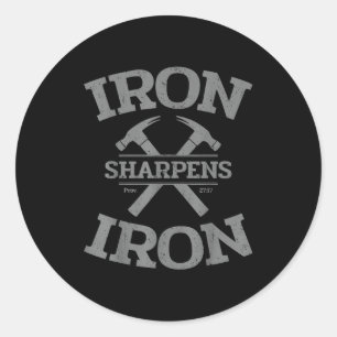 Sticker Rond Fer Aiguise Fer Proverbes 27_17 Salle de Sport Hom