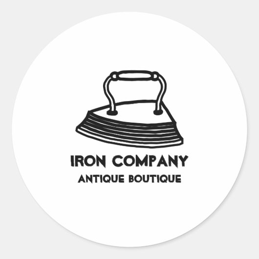 Sticker Rond Fer Antique Vintage (Devant)