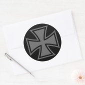 Sticker Rond Fer Croix gris noir (Enveloppe)