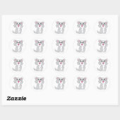 Sticker Rond Fer Cute Chat esthétique Happy Chat Clipart Dessin (Feuille)