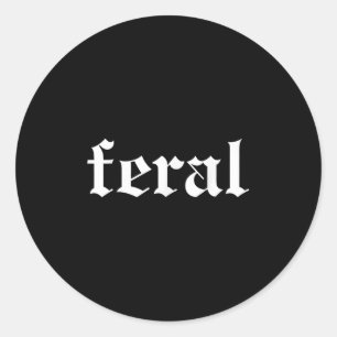 Sticker Rond Feral Girl été drôle