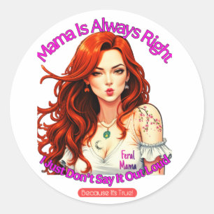 Sticker Rond Feral Mama