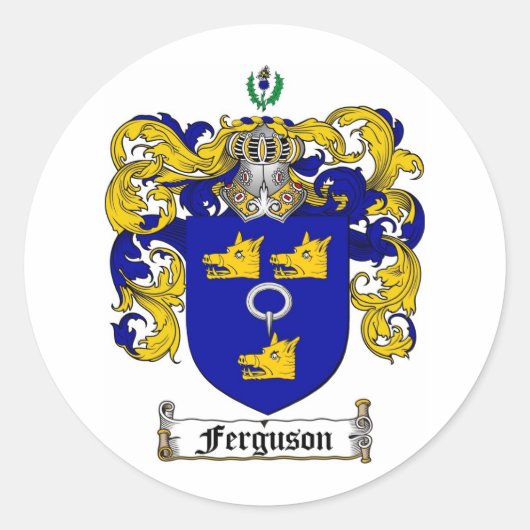STICKER ROND FERGUSON FAMILLE CREST - FERGUSON COAT D'ARMES (Devant)