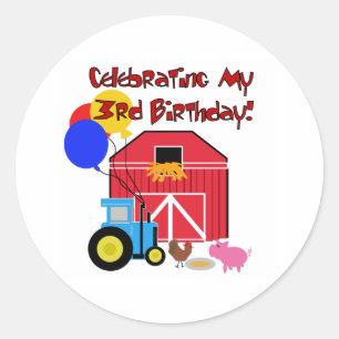Sticker Rond Ferme 3e anniversaire