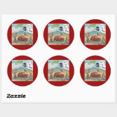 Sticker Rond Ferme aux Crocodiles Rigolos (Feuille)