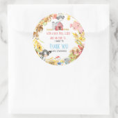Sticker Rond Ferme Barnyard Animal Anniversaire Merci (Sac)